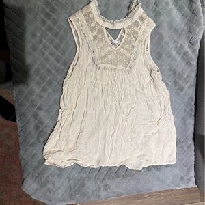 Cream Lace Tank Top